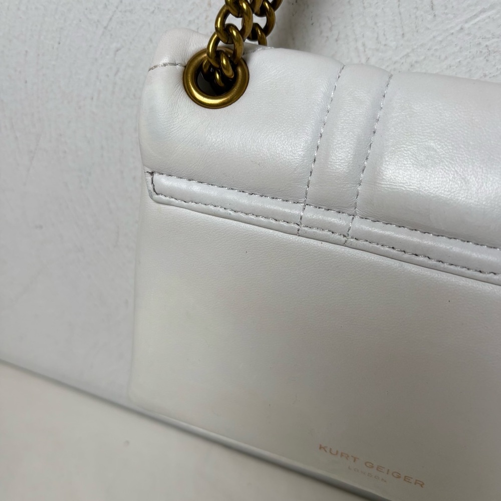 KURT GEIGER Kensington Leather Mini Quilted Crossbody Bag Purse RESTORED - Picture 4 of 16